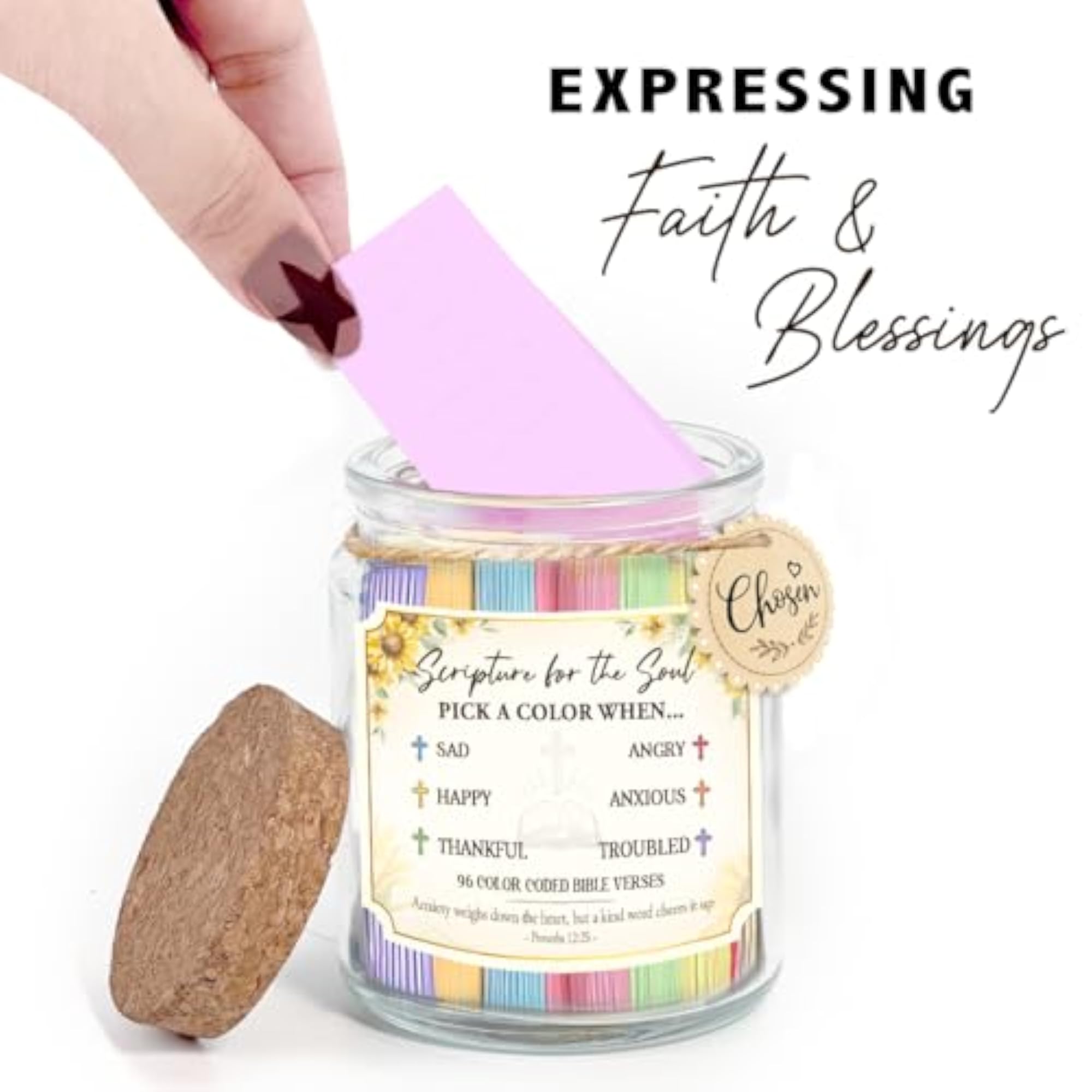 Inspirational Bible Verse Glass Jar, Decorative Storage